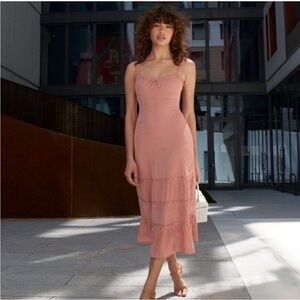 NEW Reformation Cotta Midi Dress in Praline Size 4